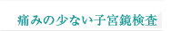 痛みの少ない子宮鏡検査
